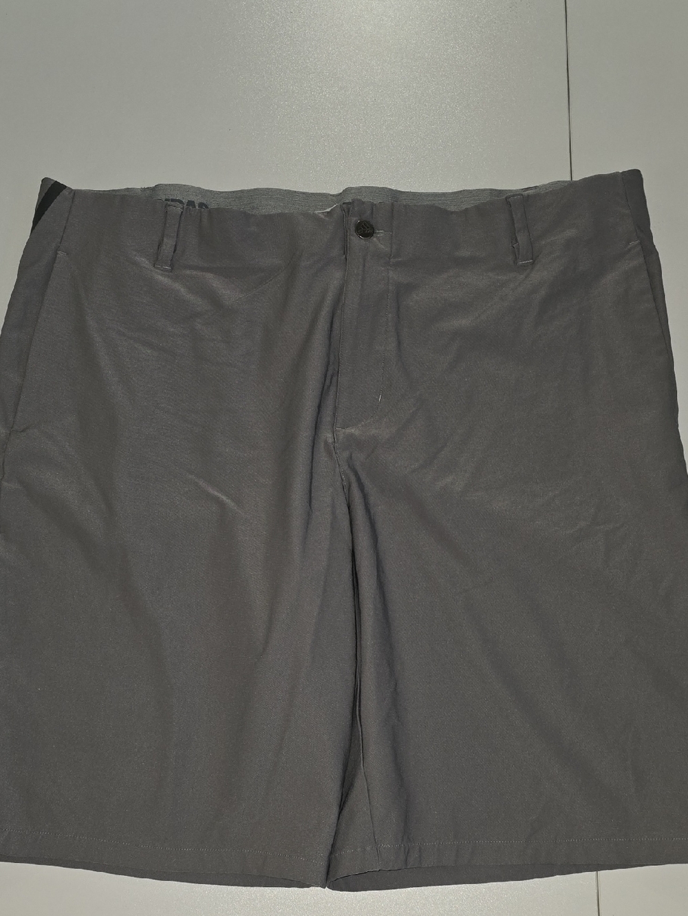 adidas Gray Athletic Shorts with Logo Waistband